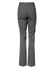Dolce & Gabbana Gray Checkered High Waist Flared Pants