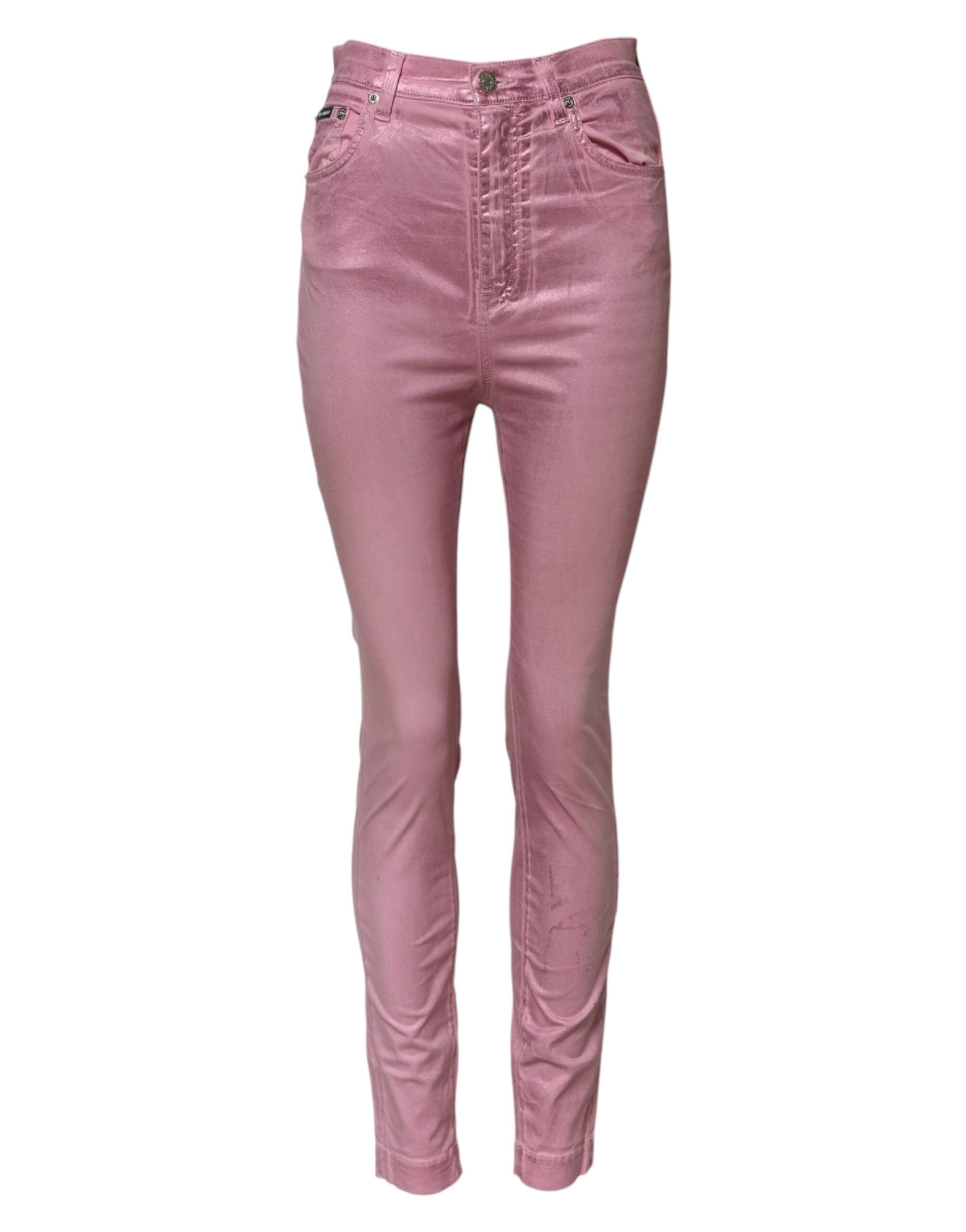 Rosa GRACE skinny denimjeans med høy midje 