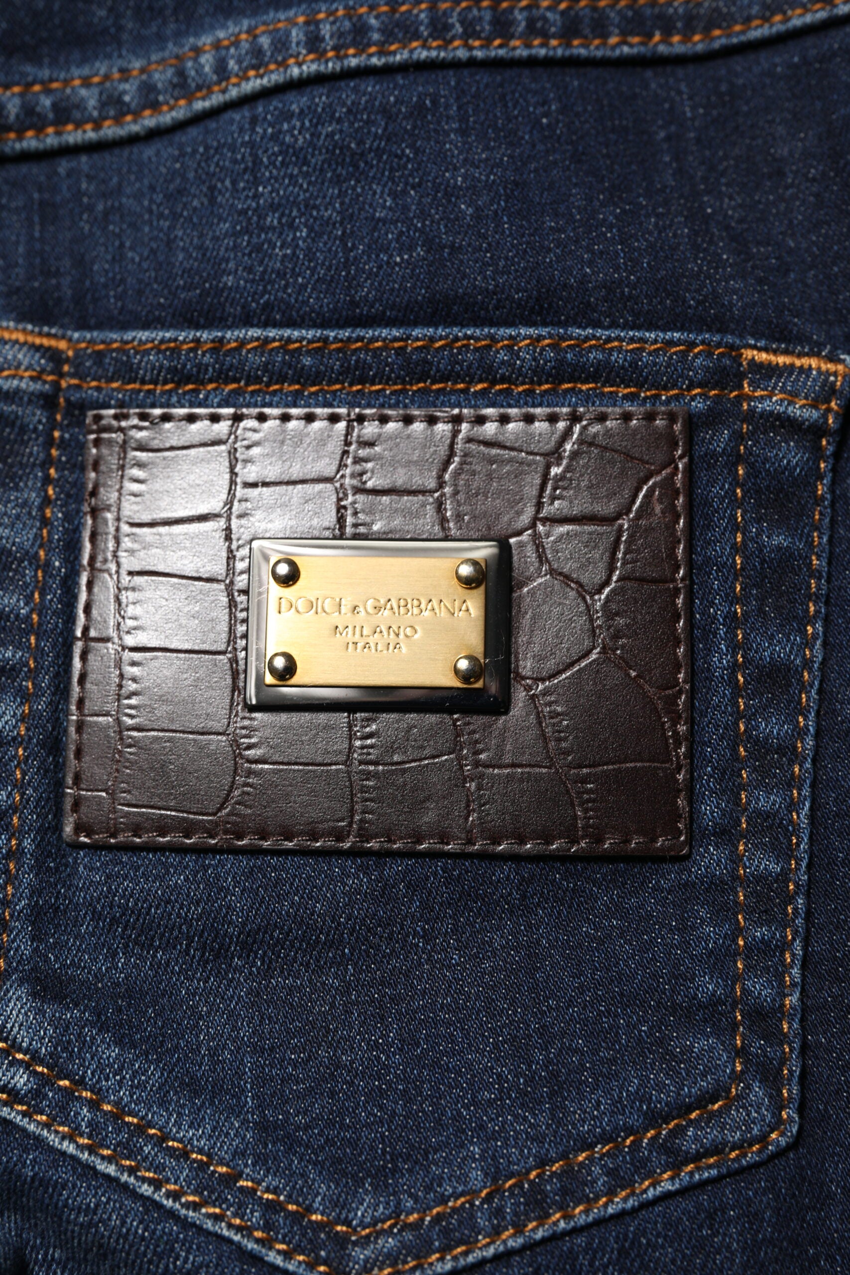 Blå GRACE skinny denimjeans med høy midje 