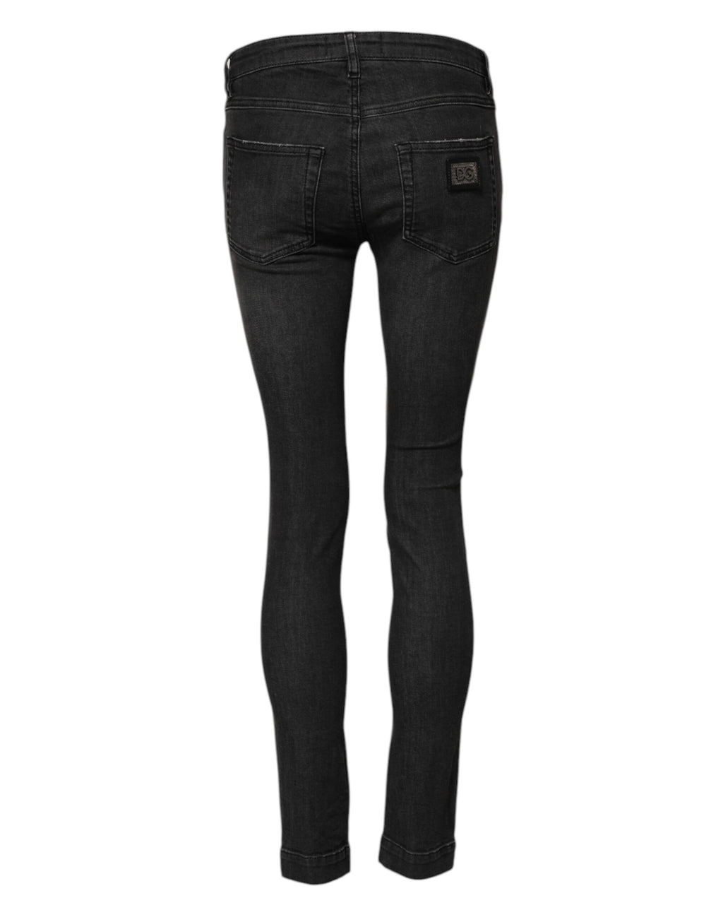 Svarte skinny jeans med lav midje i bomull 