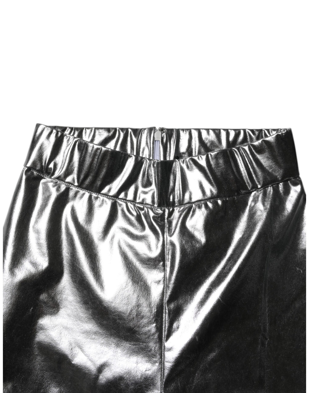 Metallisk sølvfargede polyester slim fit leggingsbukser 