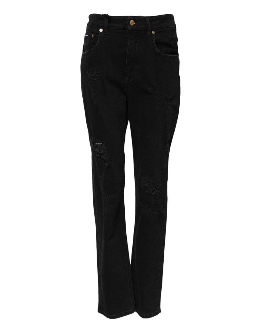 Svarte Boyfriend Bomull Flared Denim Jeans 