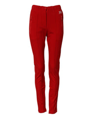 Dolce & Gabbana Red Mid Waist Slim Fit Pants