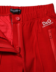 Dolce & Gabbana Red Mid Waist Slim Fit Pants