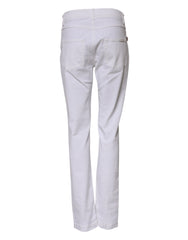 Dolce & Gabbana White Floral Embroidery GIRLY Denim Jeans