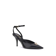 Versace Black Calf Leather Bos Taurus High Heel Pumps