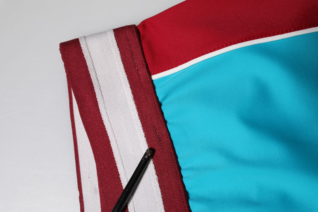 Blå nylon slim fit cropped leggingsbukser 