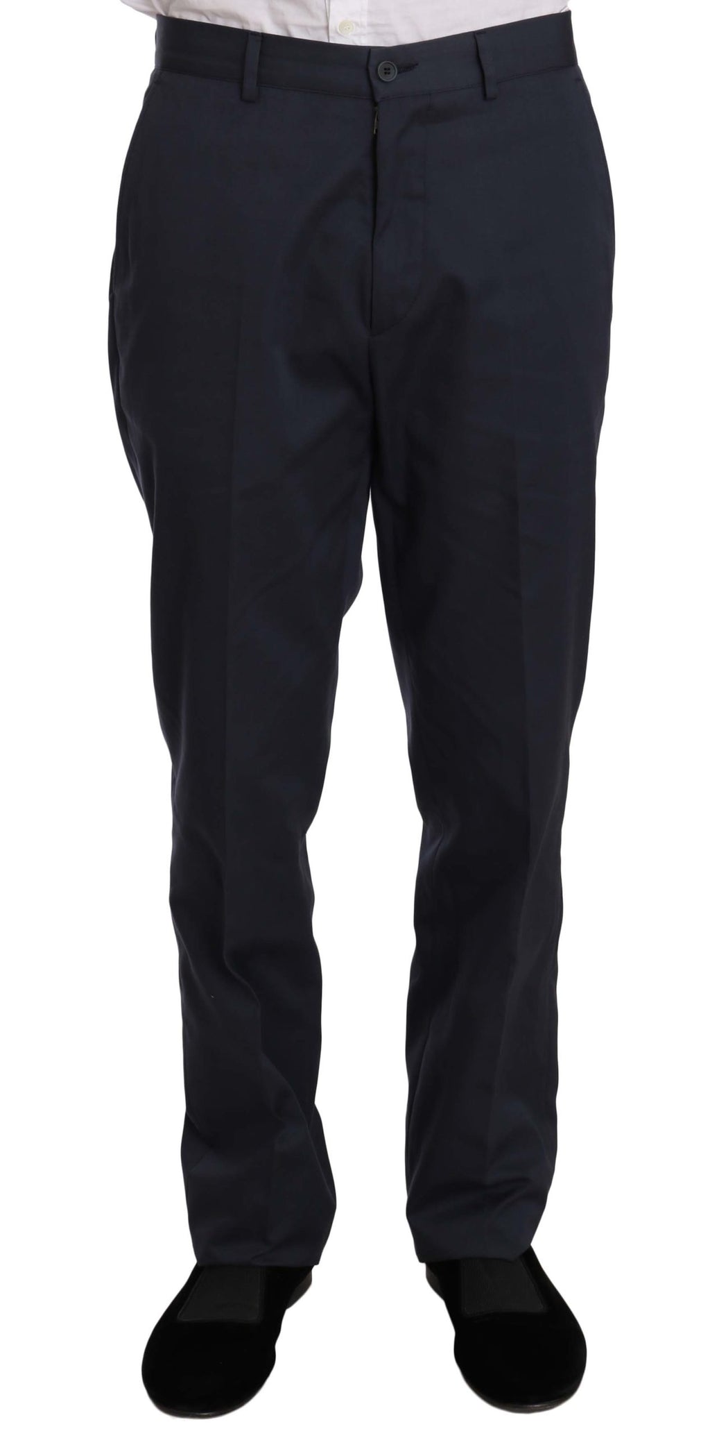 Romeo Gigli Two Piece 3 Button Cotton Blue Solid Suit