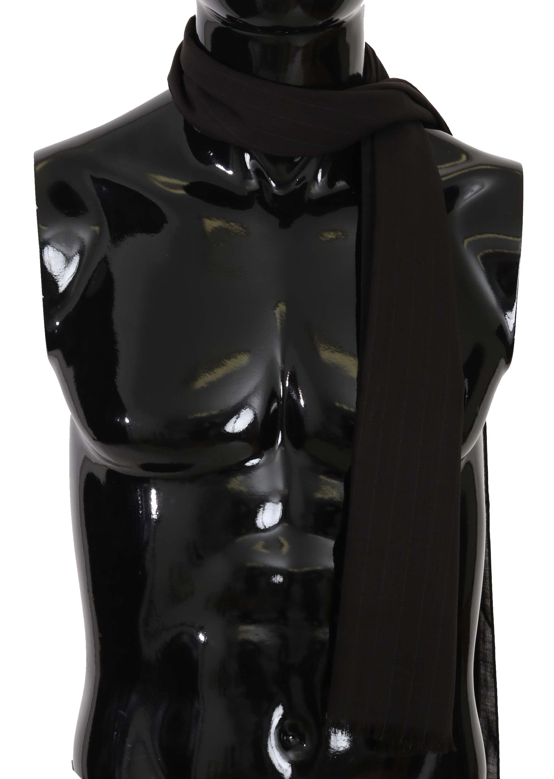 Dolce &amp; Gabbana Brun Randig Omlotthalsduk i Virgin Wool