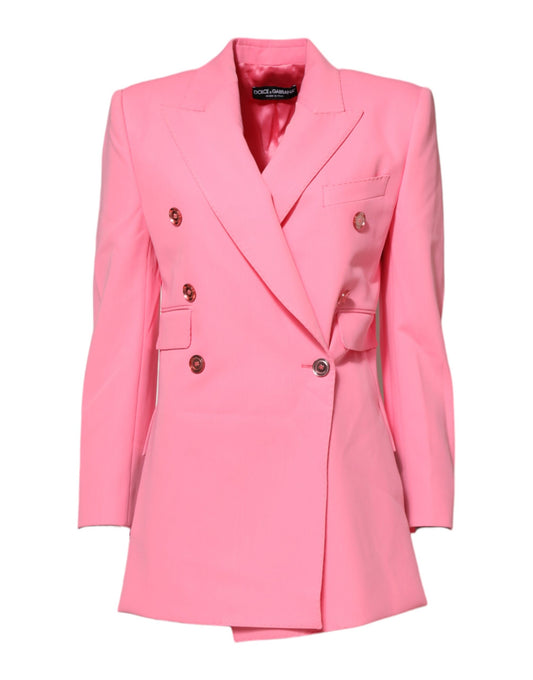 Dolce & Gabbana Pink Double Breasted Women Coat Jacket
