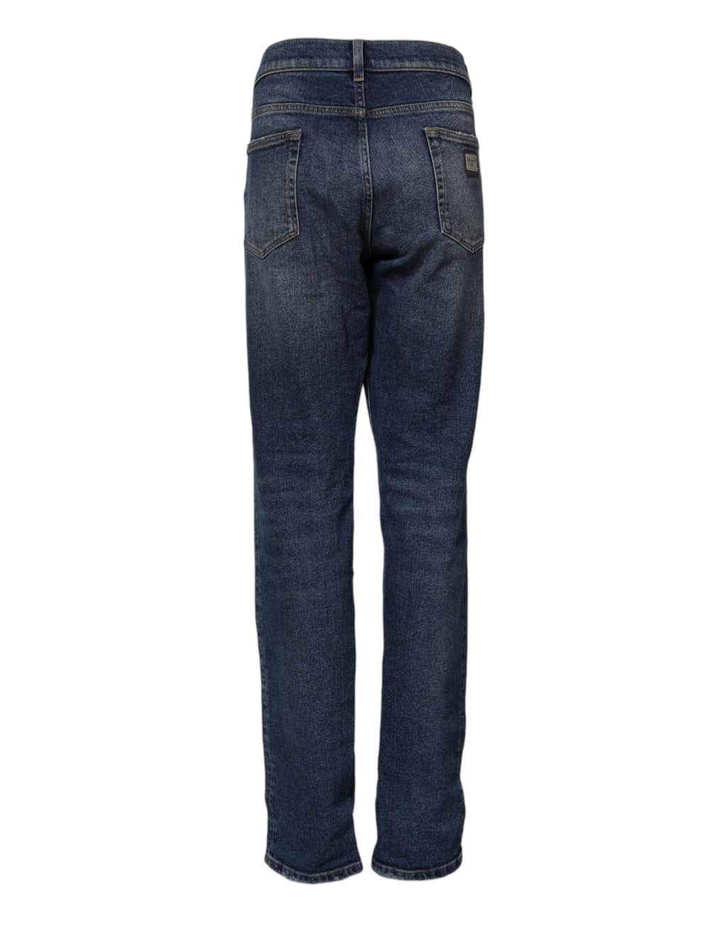 Blå bomullsjeans med medelhög midja och raka denim 
