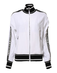 Dolce & Gabbana White Viscose Logo Women Full Zip Jacket
