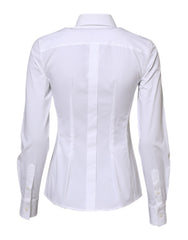 Dolce & Gabbana White Cotton Long Sleeves Collared Shirt Top