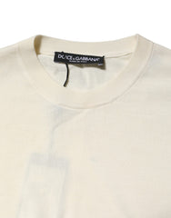 Dolce & Gabbana White Silk Short Sleeves Blouse Pullover Top