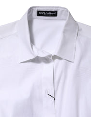 Dolce & Gabbana White Cotton Long Sleeves Collared Shirt Top