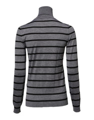 Dolce & Gabbana Gray Floral Embroidery Pullover Sweater