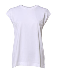 Dolce & Gabbana White Cotton Sleeveless Women Tank T-shirt