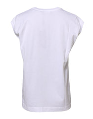 Dolce & Gabbana White Cotton Sleeveless Women Tank T-shirt