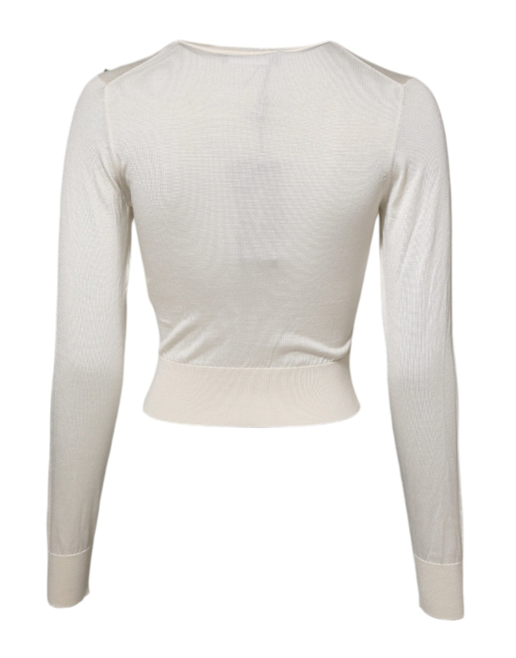 Vit sidenpullover med liljor