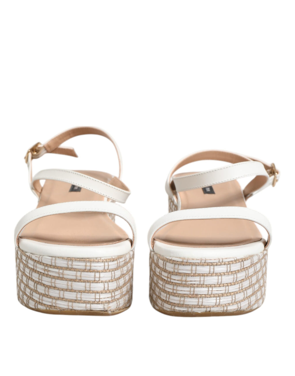 Hvite espadriller med ankelreim og sandaler