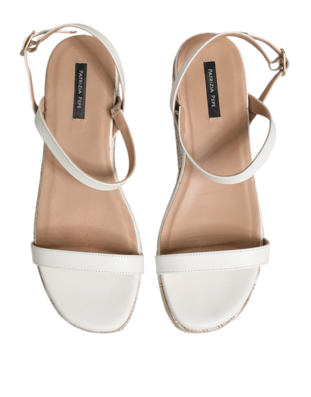 Hvite espadriller med ankelreim og sandaler