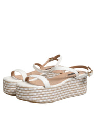 Patrizia Pepe White Espadrilles Ankle Strap Sandals Shoes