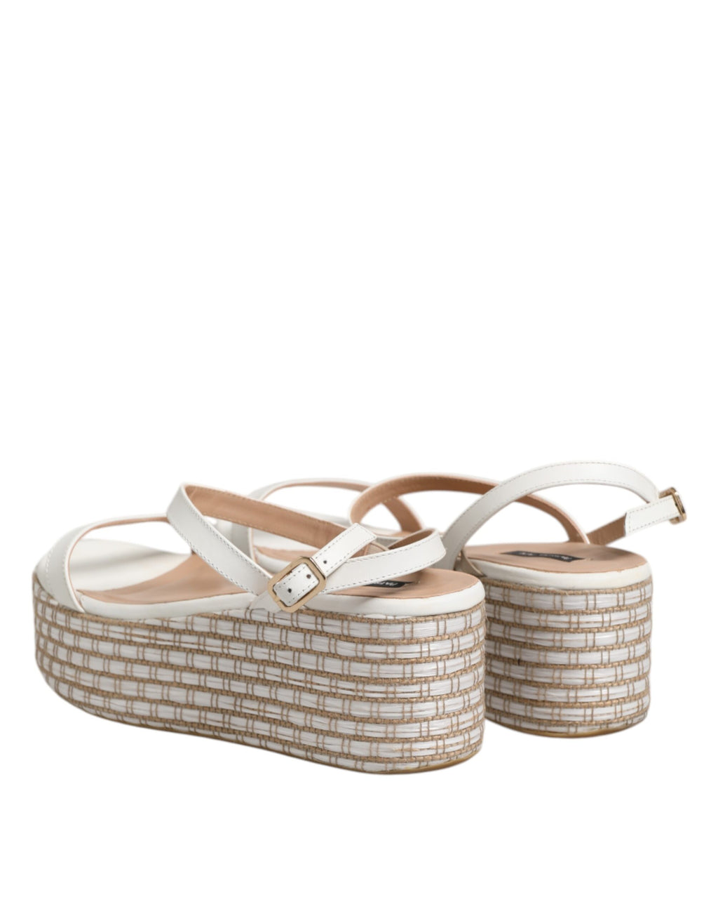 Hvite espadriller med ankelreim og sandaler