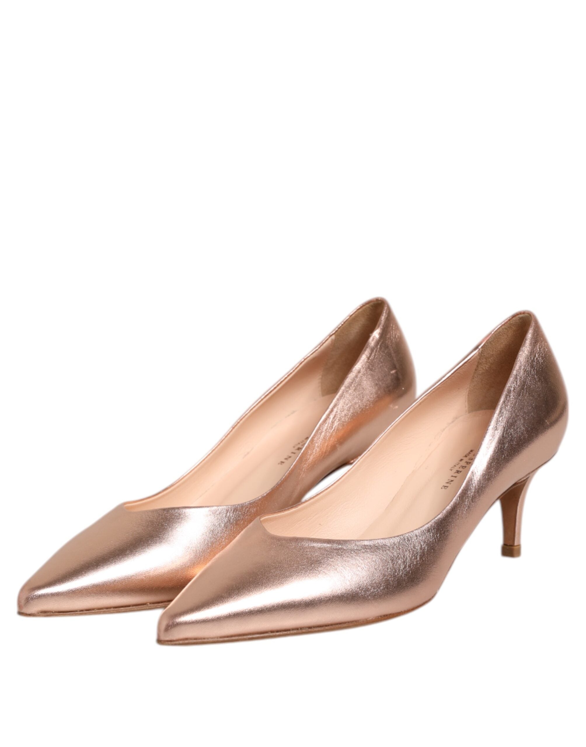 Rosa Läderpumps Stilettklackar Slip On Skor