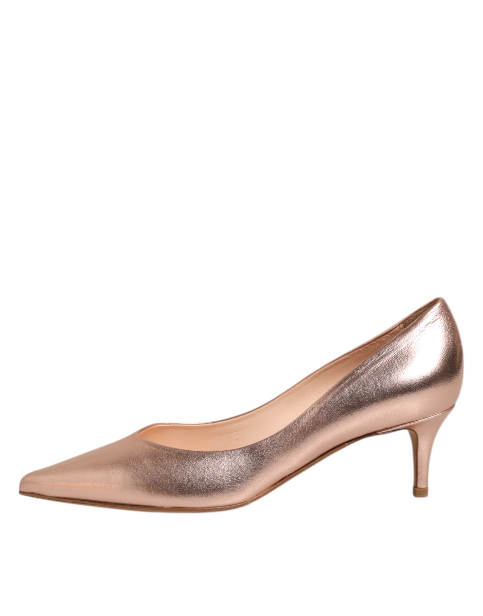 Rosa Läderpumps Stilettklackar Slip On Skor