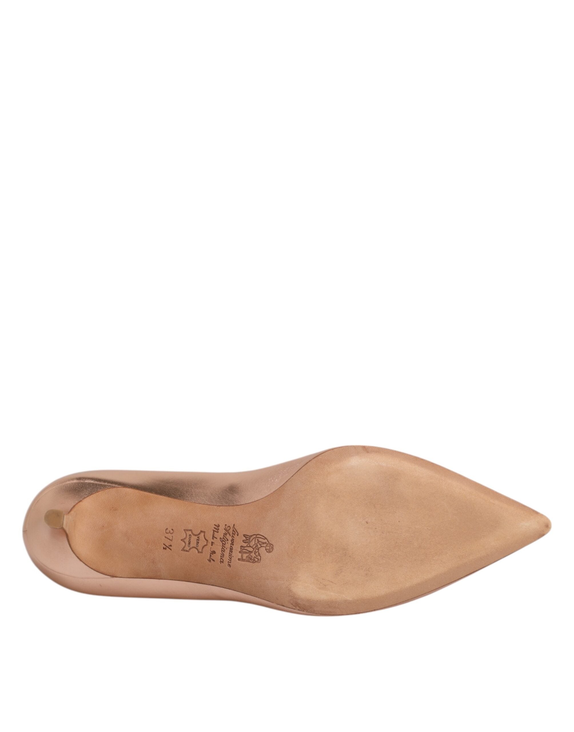 Rosa Läderpumps Stilettklackar Slip On Skor