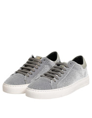 HIDE & JACK Gray Suede Low Top Lace Up Sneakers Shoes