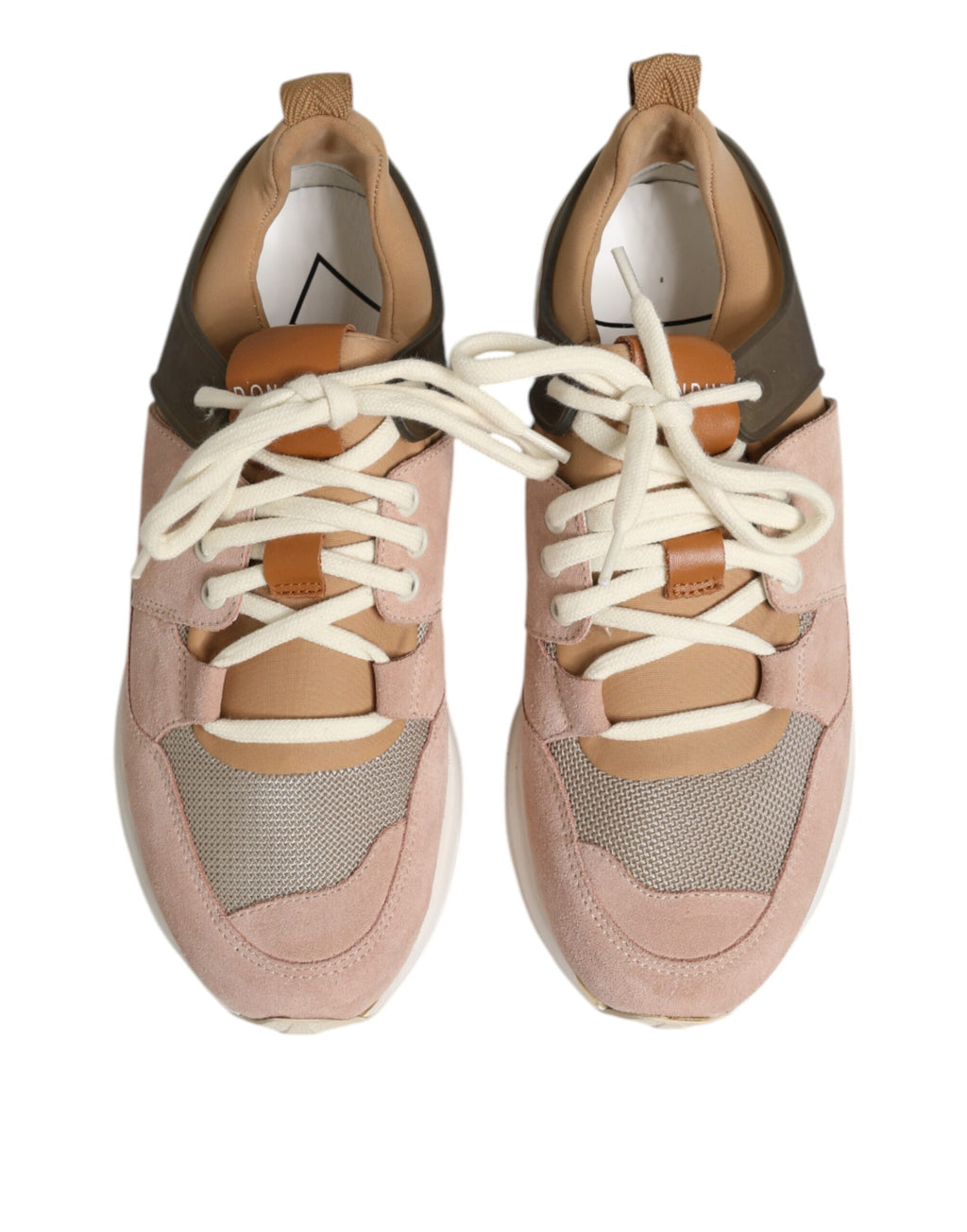 Låga sneakers i mocka med flerfärgade detaljer