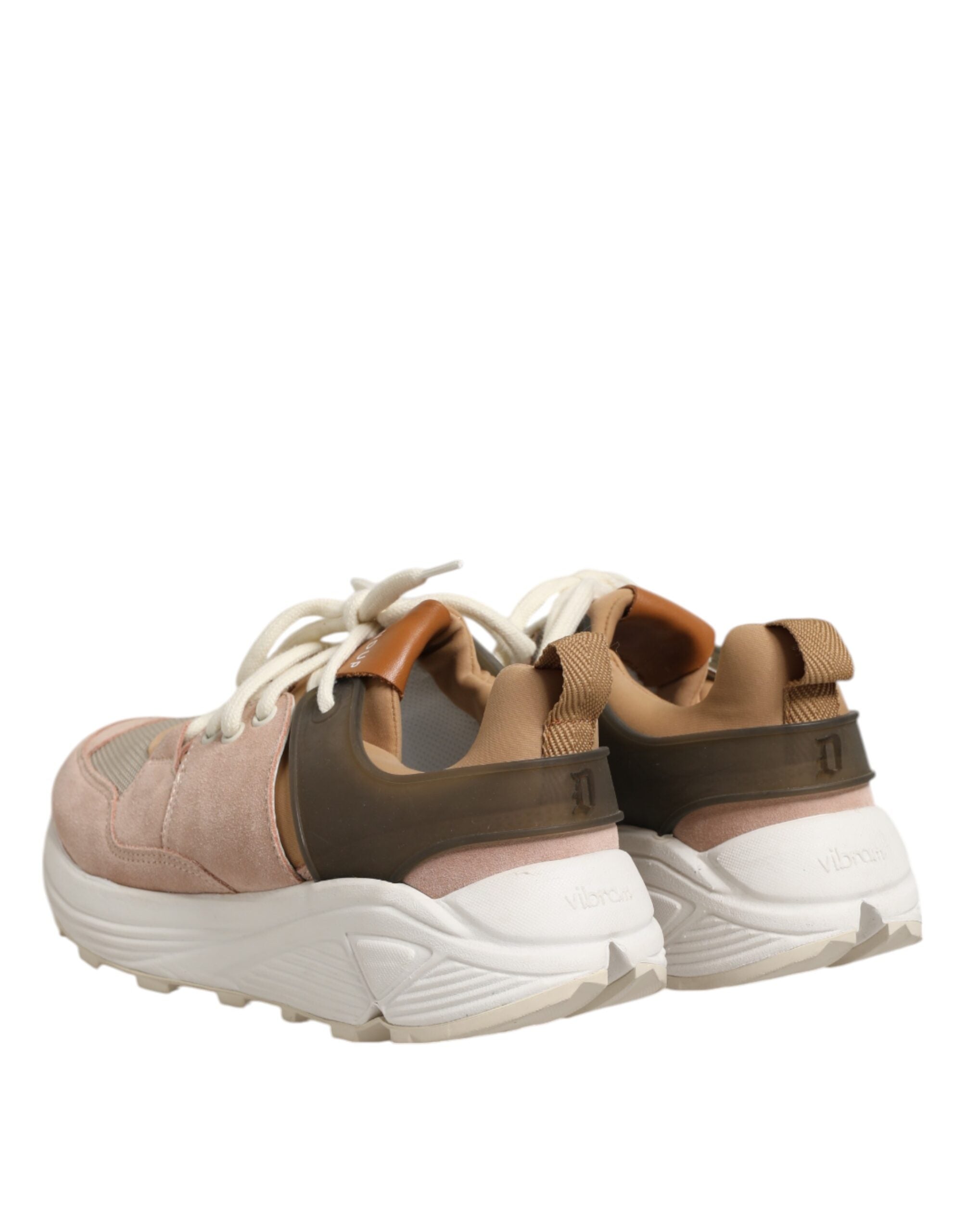 Låga sneakers i mocka med flerfärgade detaljer