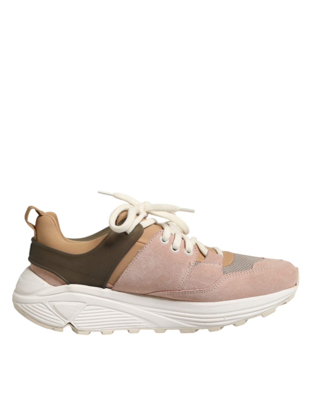Låga sneakers i mocka med flerfärgade detaljer