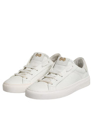 HIDE & JACK White Leather Low Top Lace Up Sneakers Shoes