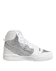 Chiara Ferragni White Silver High Top Women Sneakers Shoes