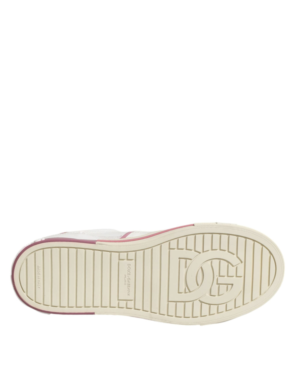 Vita låga sneakers i läder med DG-logotyp