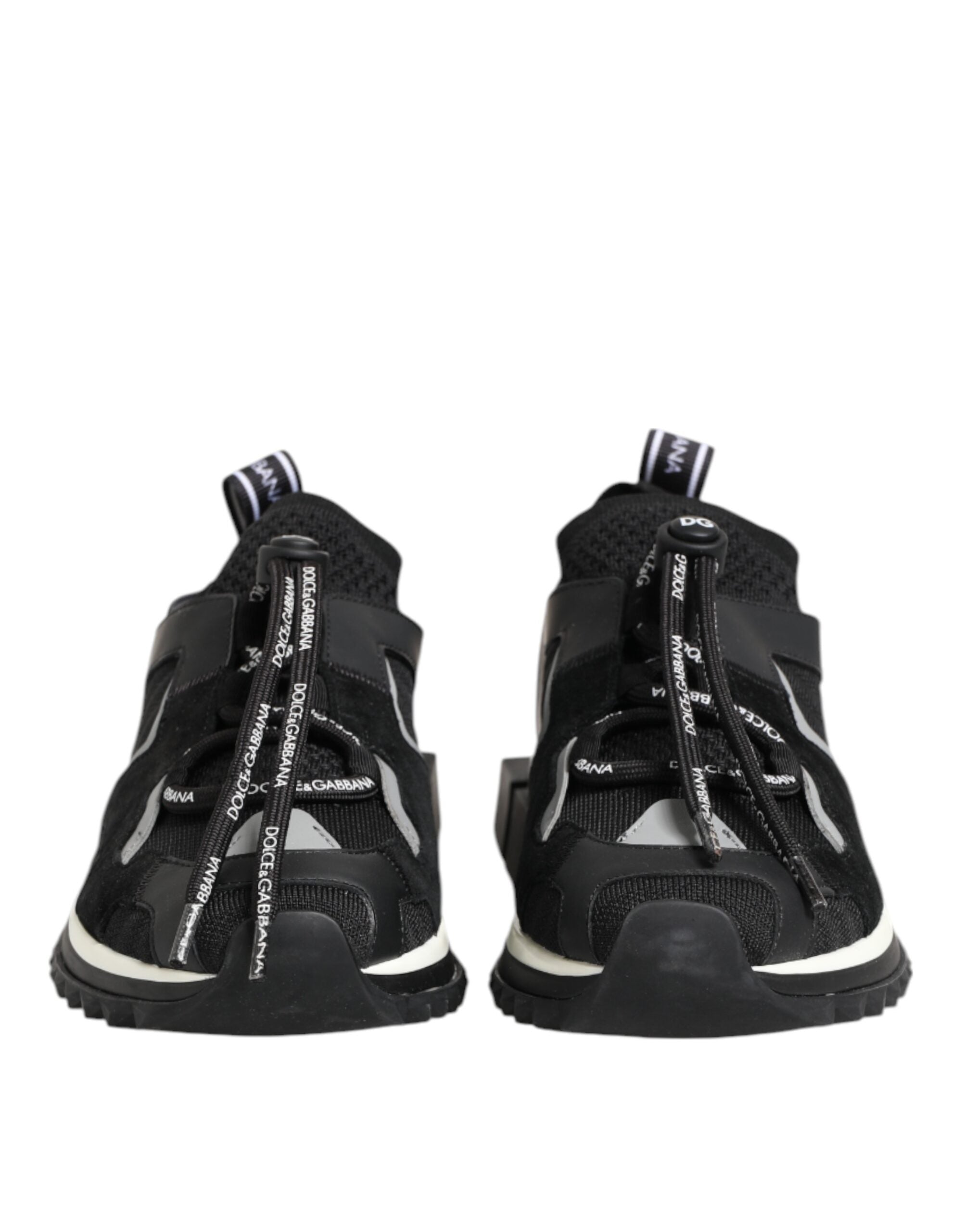 Dolce & Gabbana Black White Logo Sorrento Sneakers Shoes