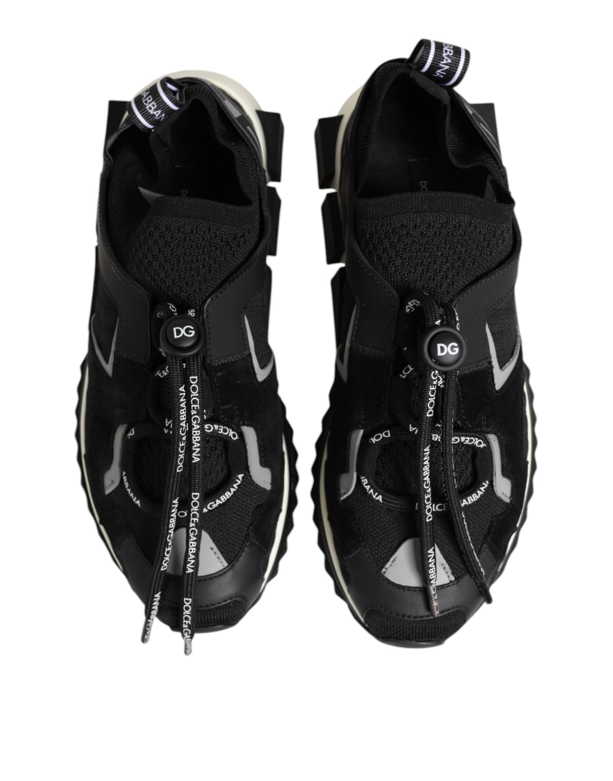 Dolce & Gabbana Black White Logo Sorrento Sneakers Shoes