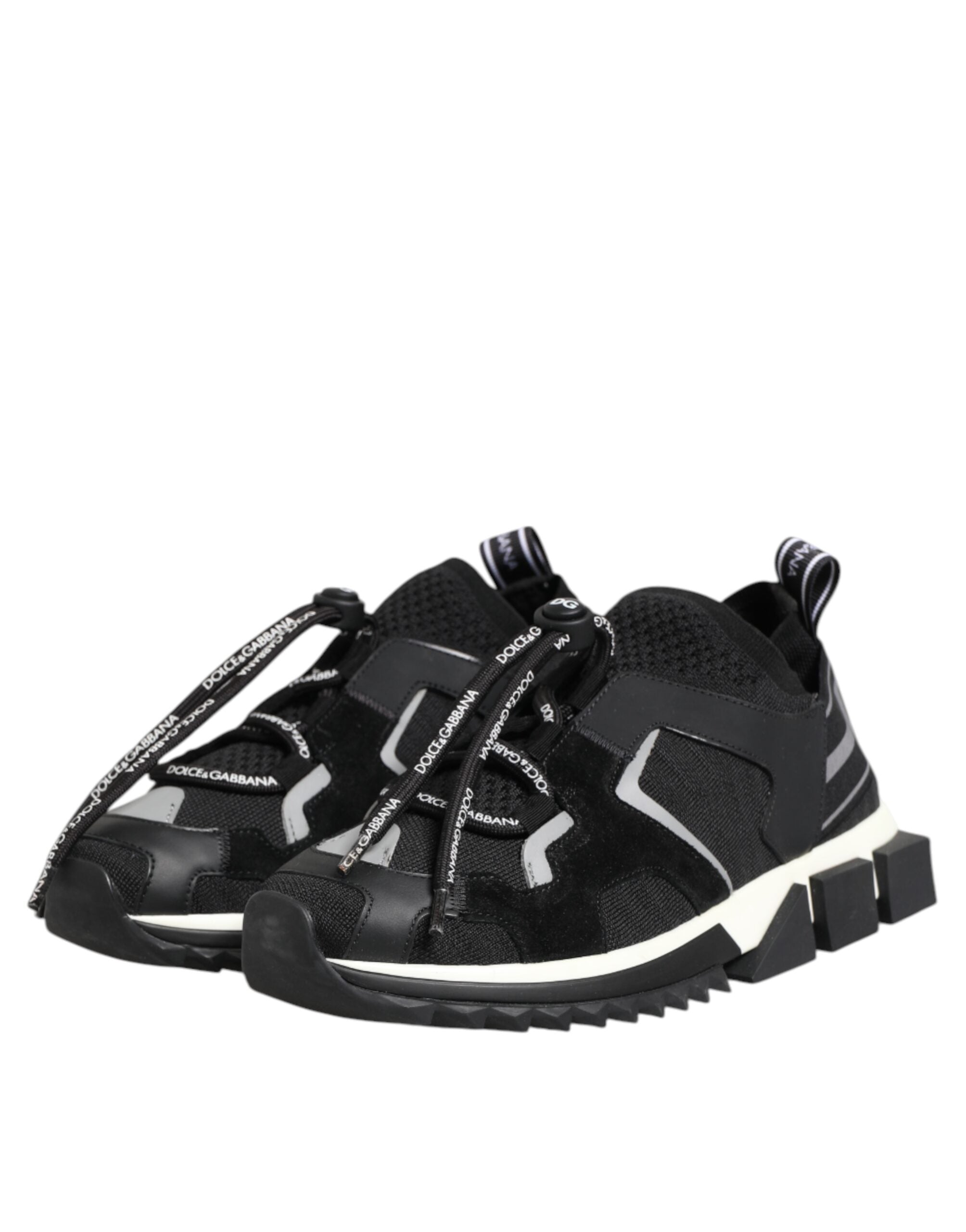 Dolce & Gabbana Black White Logo Sorrento Sneakers Shoes