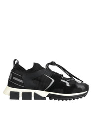 Dolce & Gabbana Black White Logo Sorrento Sneakers Shoes