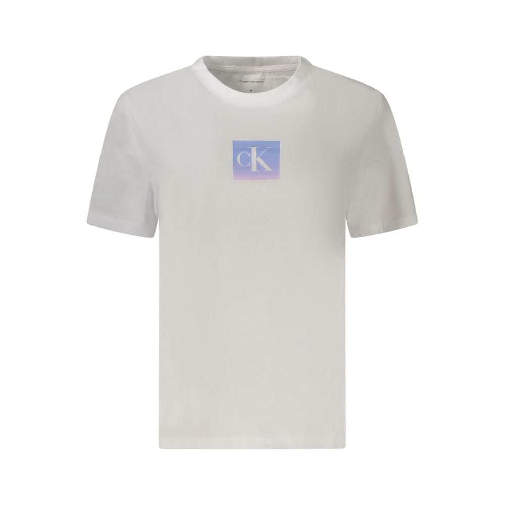 Hvit bomulls-T-skjorte for kvinner