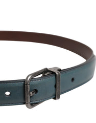 Dolce & Gabbana Green Classic Leather Metal Logo Buckle Belt