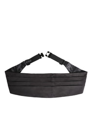 Dolce & Gabbana Black Men 100% Silk Belt Wide Waist Cummerbund