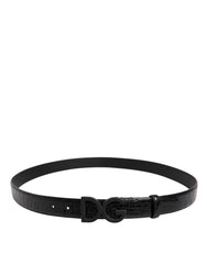 Dolce & Gabbana Black Leather Classic Metal DG Buckle Belt