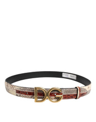 Dolce & Gabbana Multicolor Exotic Leather DG Logo Buckle Belt