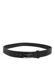 Dolce & Gabbana Black Leather Classic Metal Logo Buckle Belt