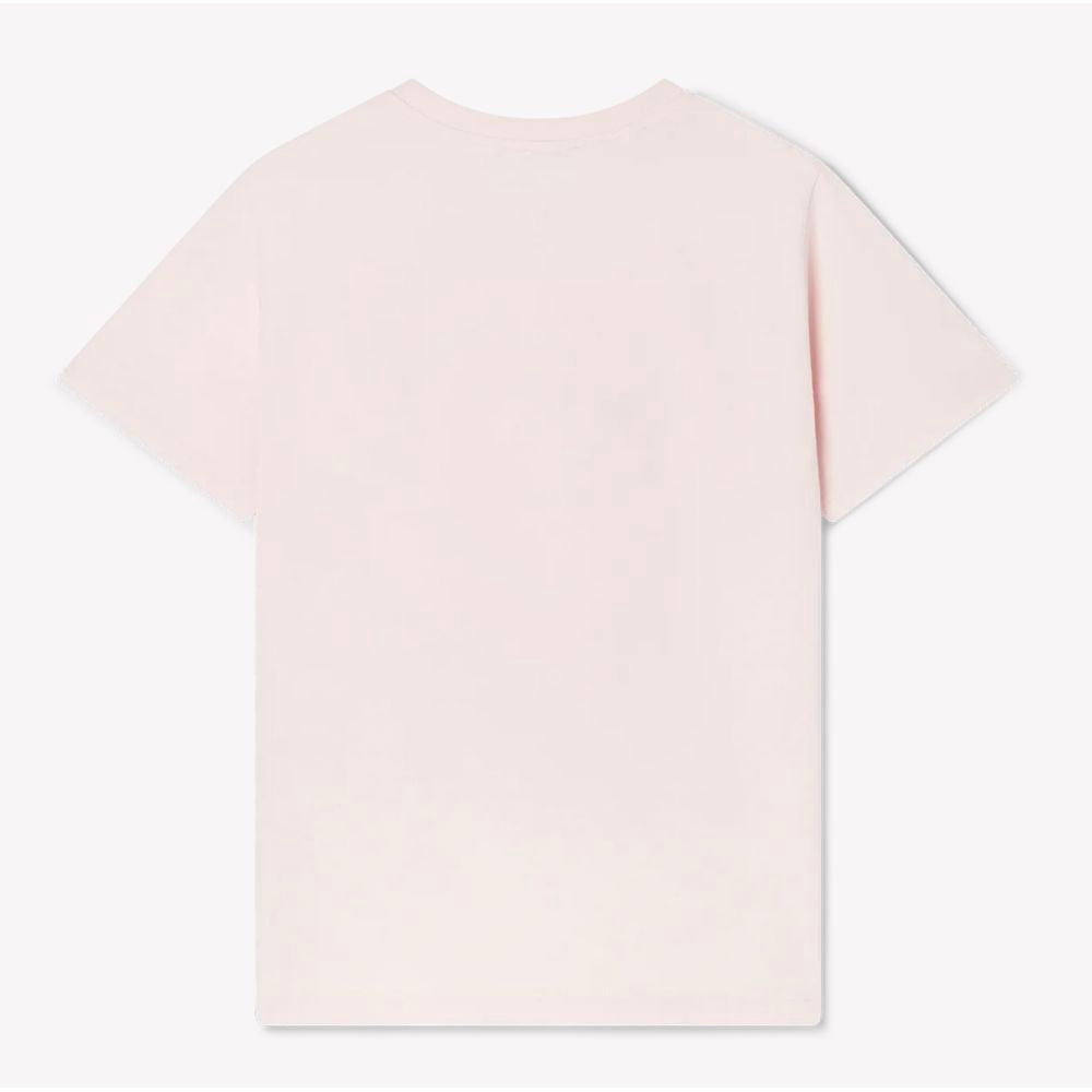 Rosa bomulls-T-skjorte