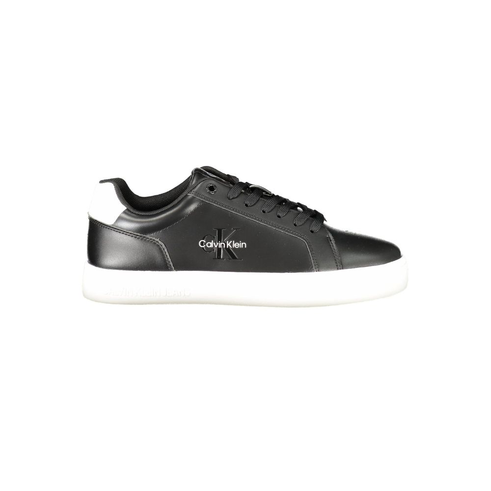 Svarte herresneakers i skinn