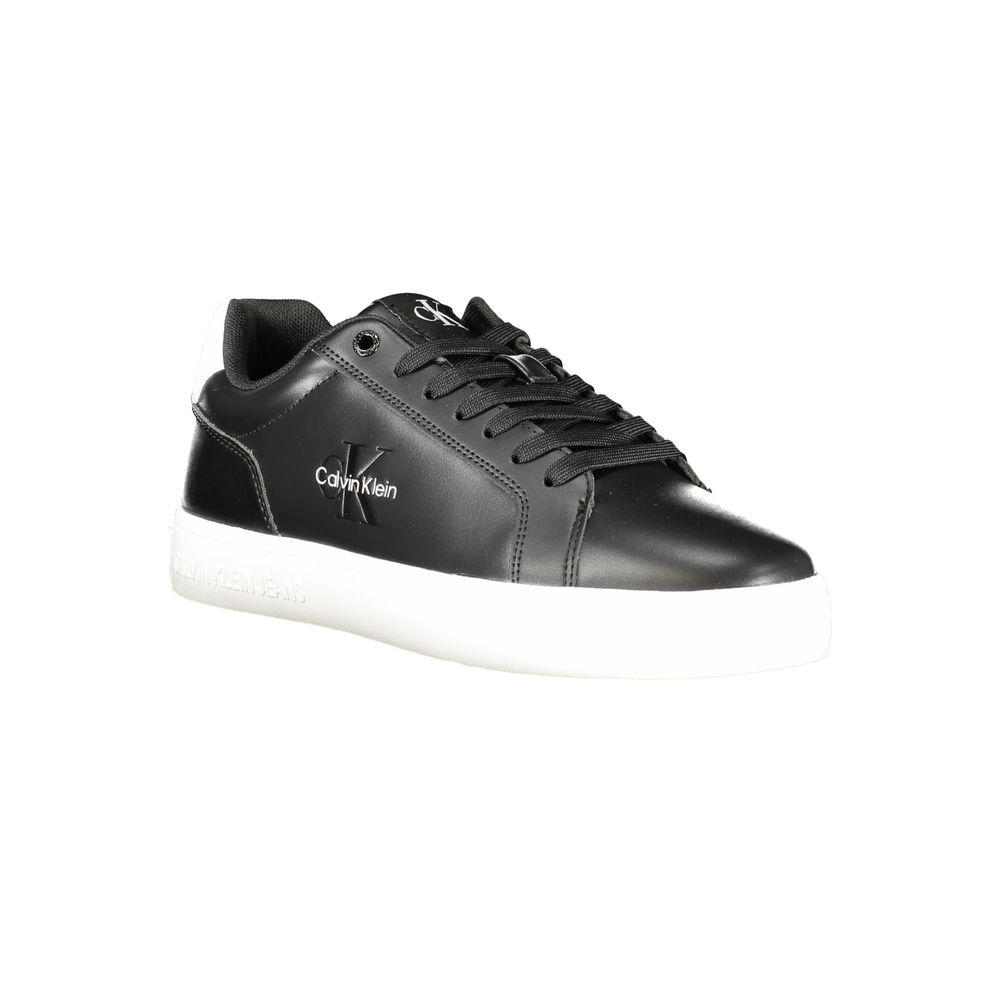 Svarte herresneakers i skinn
